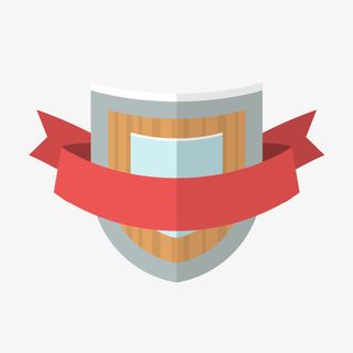 卡通盾牌标签文案背景