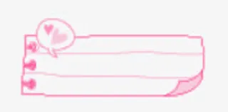 粉红色翻页爱心对话框免抠