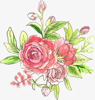 彩色的花朵免抠