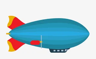 卡通简约彩色飞艇装饰设计免抠