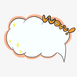 卡通手绘字幕云注免抠