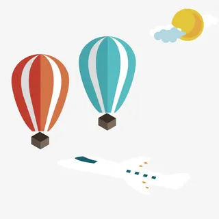 热气球和云免抠
