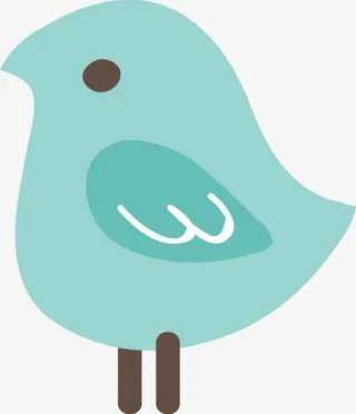 手画可爱的春天动物和自然免抠