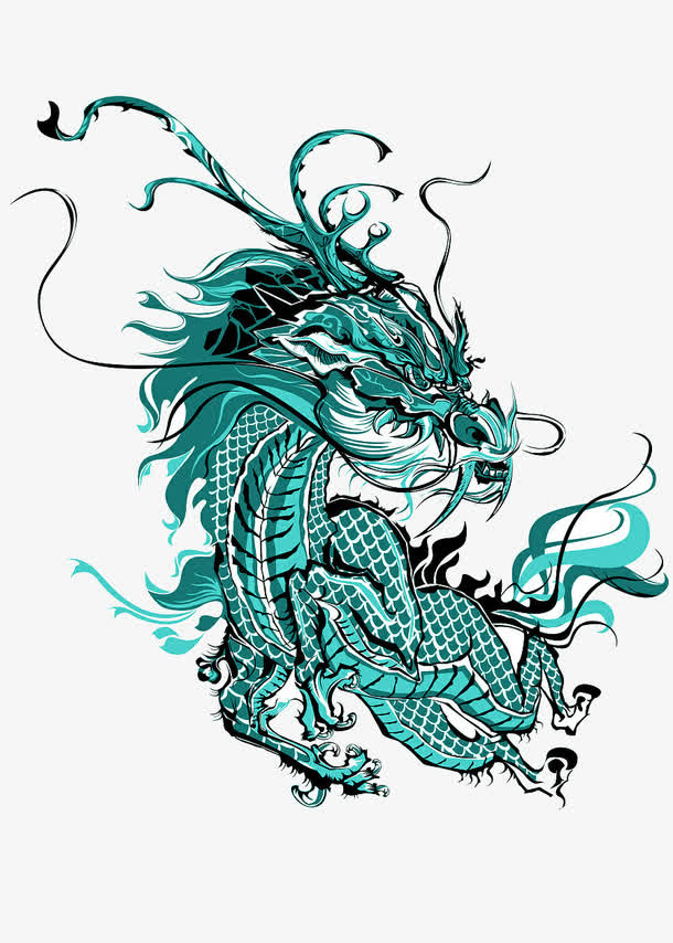 绿色麒麟免抠