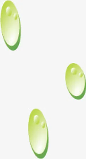 晶莹卡通绿色露珠免抠