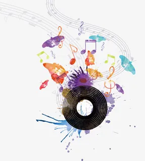 矢量手绘水彩音乐图标免抠 矢量手绘水彩音乐图标免抠