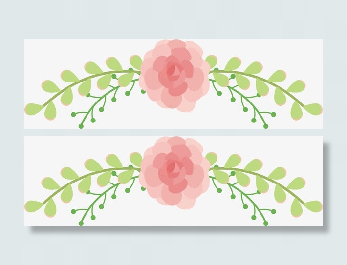 手绘粉色强违规梅花花藤标签免抠