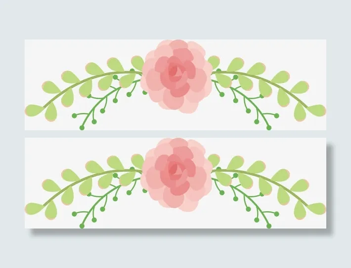 手绘粉色强违规梅花花藤标签免抠