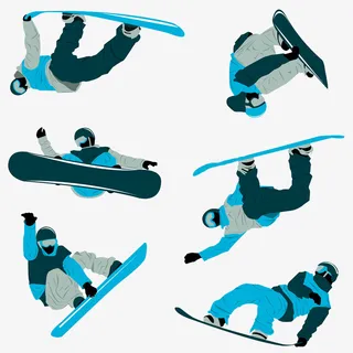 卡通滑雪素材免抠