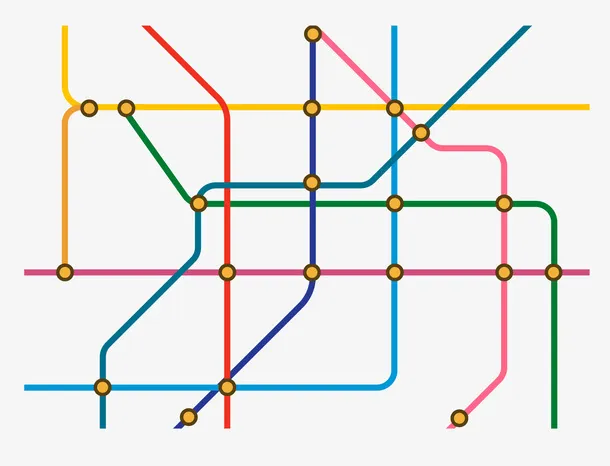 卡通交通线路图装饰免抠
