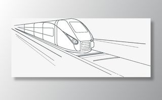 简笔画地铁免抠