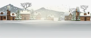 冬季雪地小屋免抠