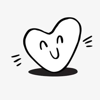 黑色可爱表情心形免抠