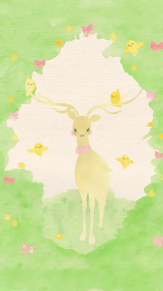 卡通手绘绿色水墨H5背景高清