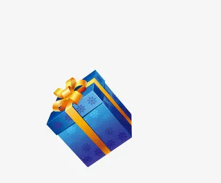 蓝色礼盒免抠