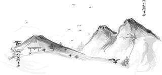 中国风水墨山水画高清