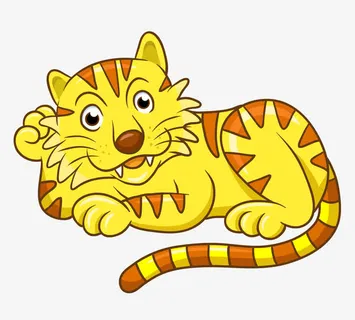 卡通手绘黄色老虎免抠