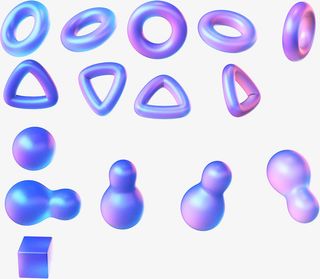 渐变色几何建模免抠