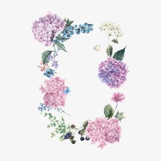 手绘花卉婚礼请柬免抠