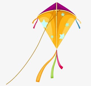 清明节橙色风筝素材免抠免抠