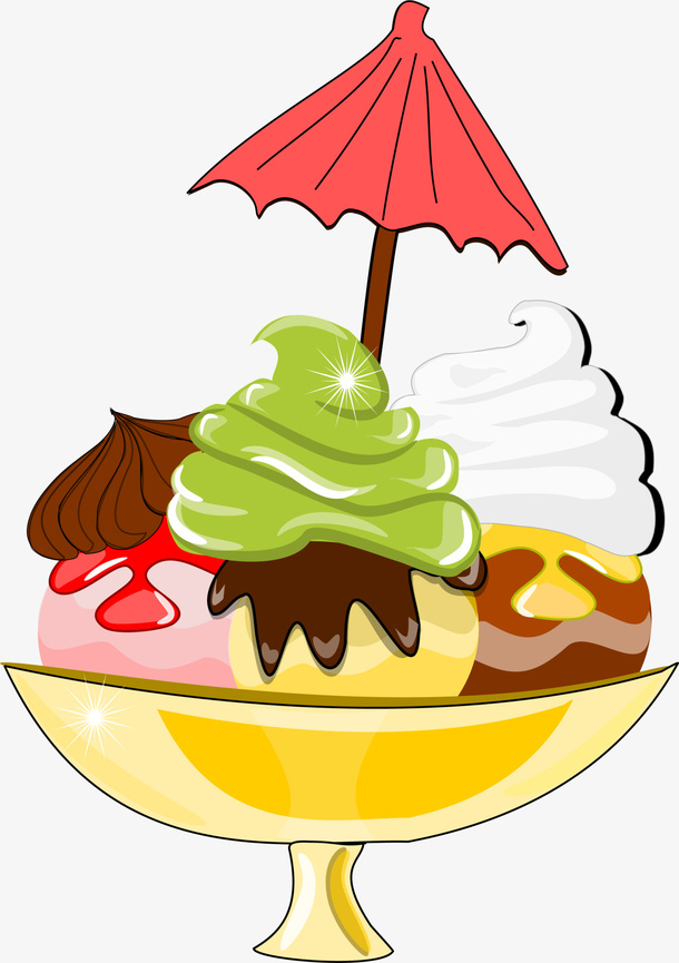 彩色立体夏日冰淇淋免抠