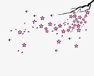 紫色飘落花瓣免抠