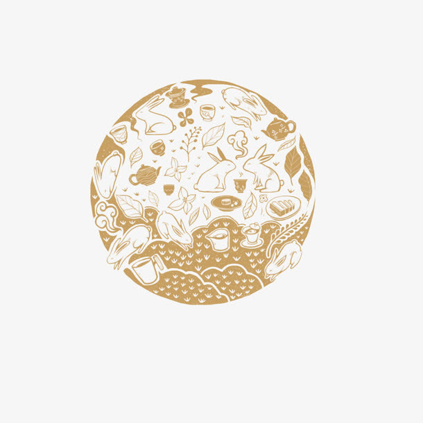 中秋节手绘月亮效果免抠