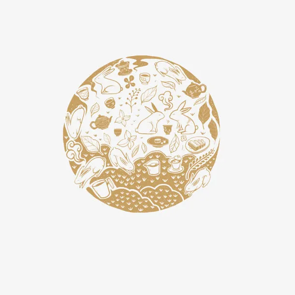 中秋节手绘月亮效果免抠