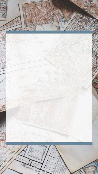 -文艺地图白框灰色H5背景高清