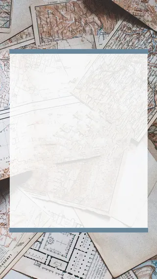 -文艺地图白框灰色H5背景高清