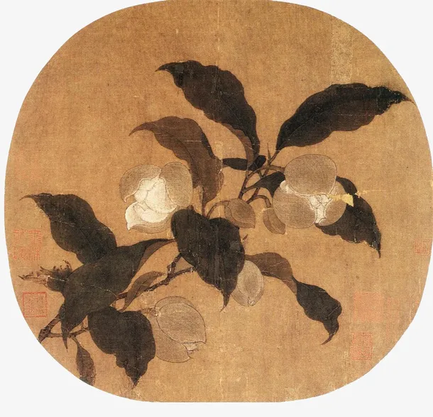 手绘中国画古代棉花免抠