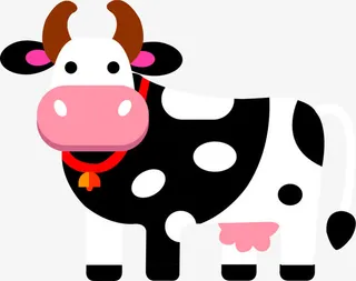 卡通奶牛素材免抠