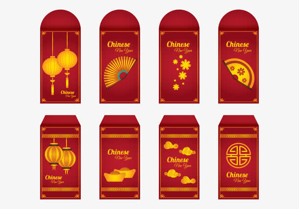 矢量中式元素红包免抠