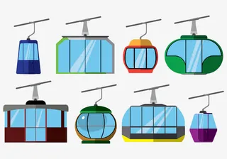 小清新缆车图标免抠