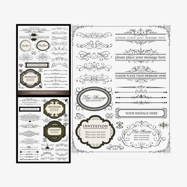 欧美边框矢量免抠素材免抠