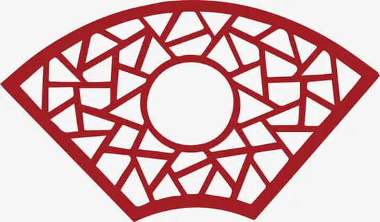 扇形的古典古风窗棂免抠