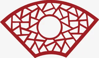 扇形的古典古风窗棂免抠