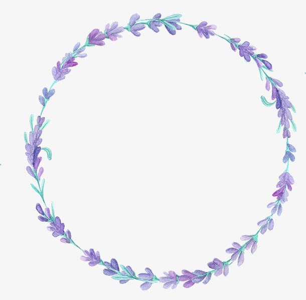 水彩花环花边免抠