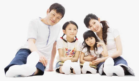 一家四口 家庭 亲人免抠