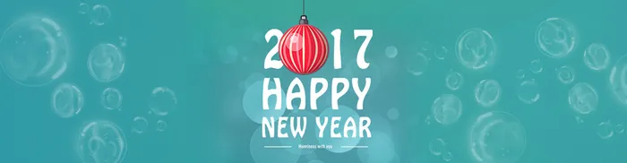 2017新年蓝色梦幻气泡背景高清