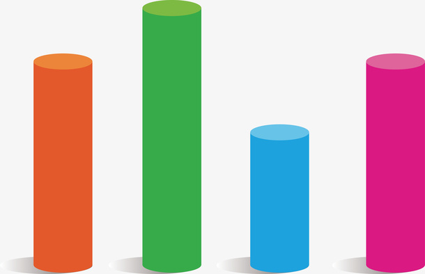 彩色立体圆柱免抠