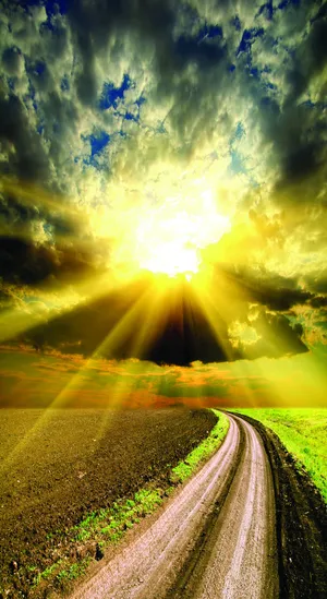 阳光直透的云层海报背景七夕情人节