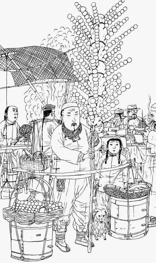 热闹的古代集市免抠