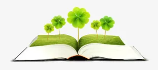 合成绿色小草书本免抠