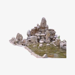 园林石子路池塘免抠