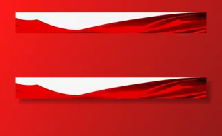 红色扁平风格质感彩带免抠