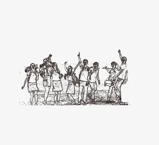 免抠卡通灰色手绘毕业的学生免抠