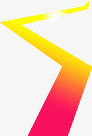 红黄渐变带亮光不规则图形免抠