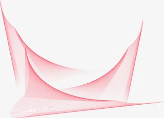 红色棱角丝绸上扬抽象翅膀免抠