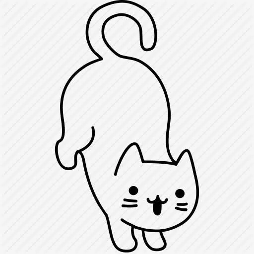 创意手绘可爱的小猫咪免抠